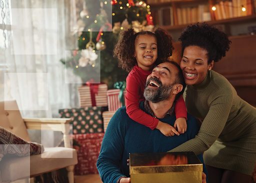 Family enjoying their time on Christmas after taking out a HELOC loan.